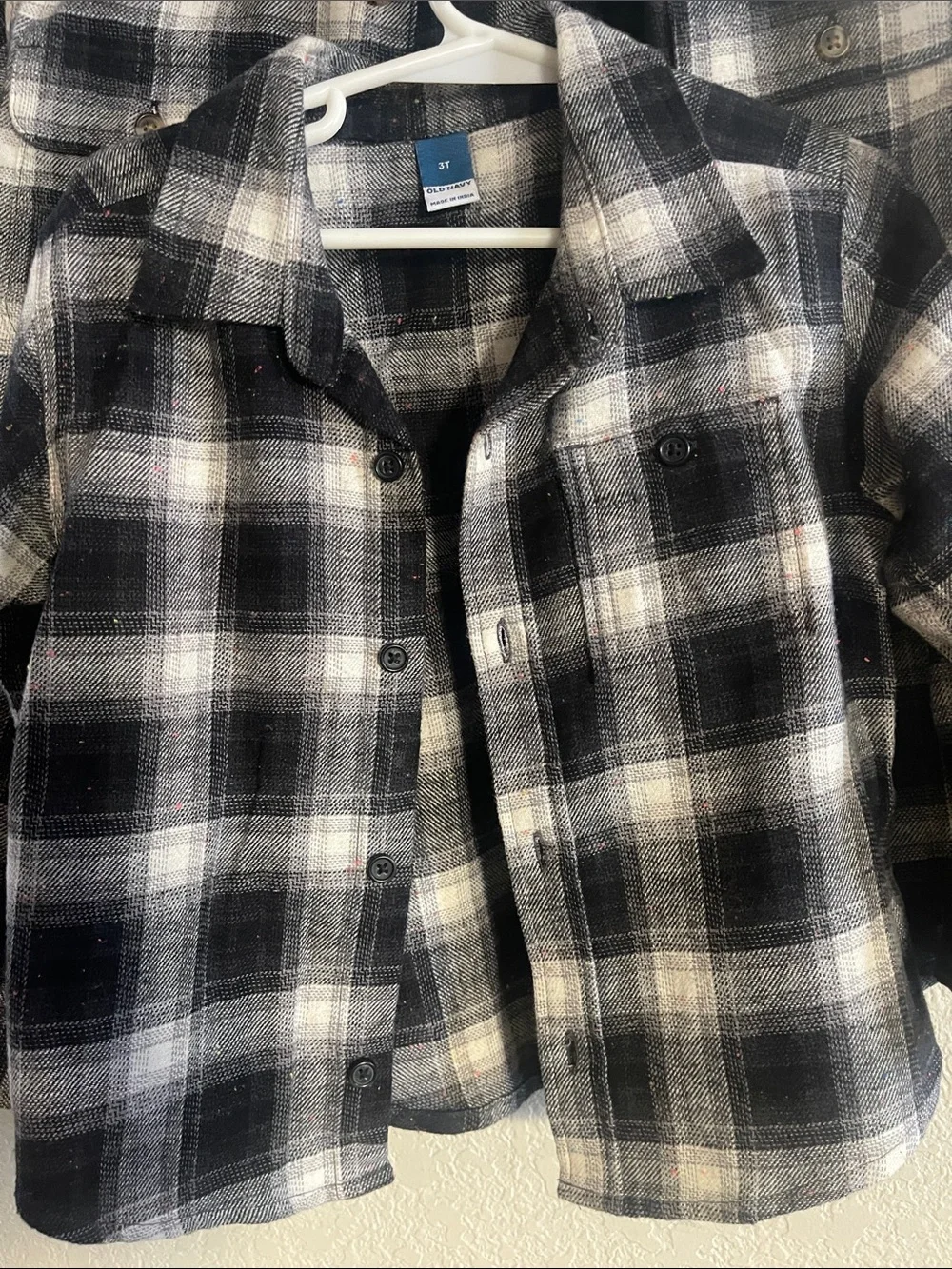 Old Navy Black and White Plaid Button-Up Shirts (Pair) for Brother and Sister❤️